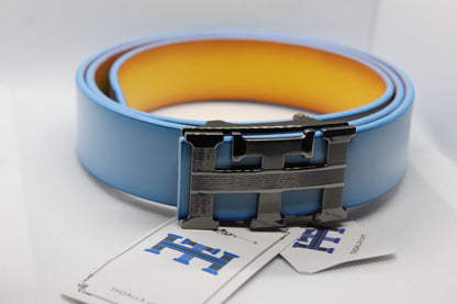 THDALLA reversible belt in Blue/yellow.