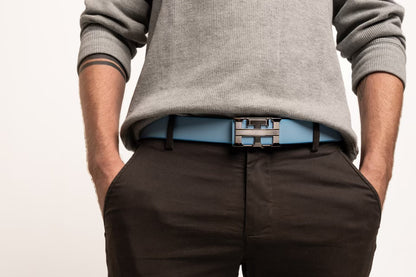 THDALLA reversible belt in Blue/yellow.